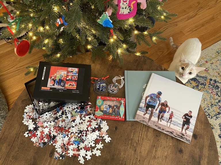 a grouping of photo gifts you can give to those you love during the holiday season or any time